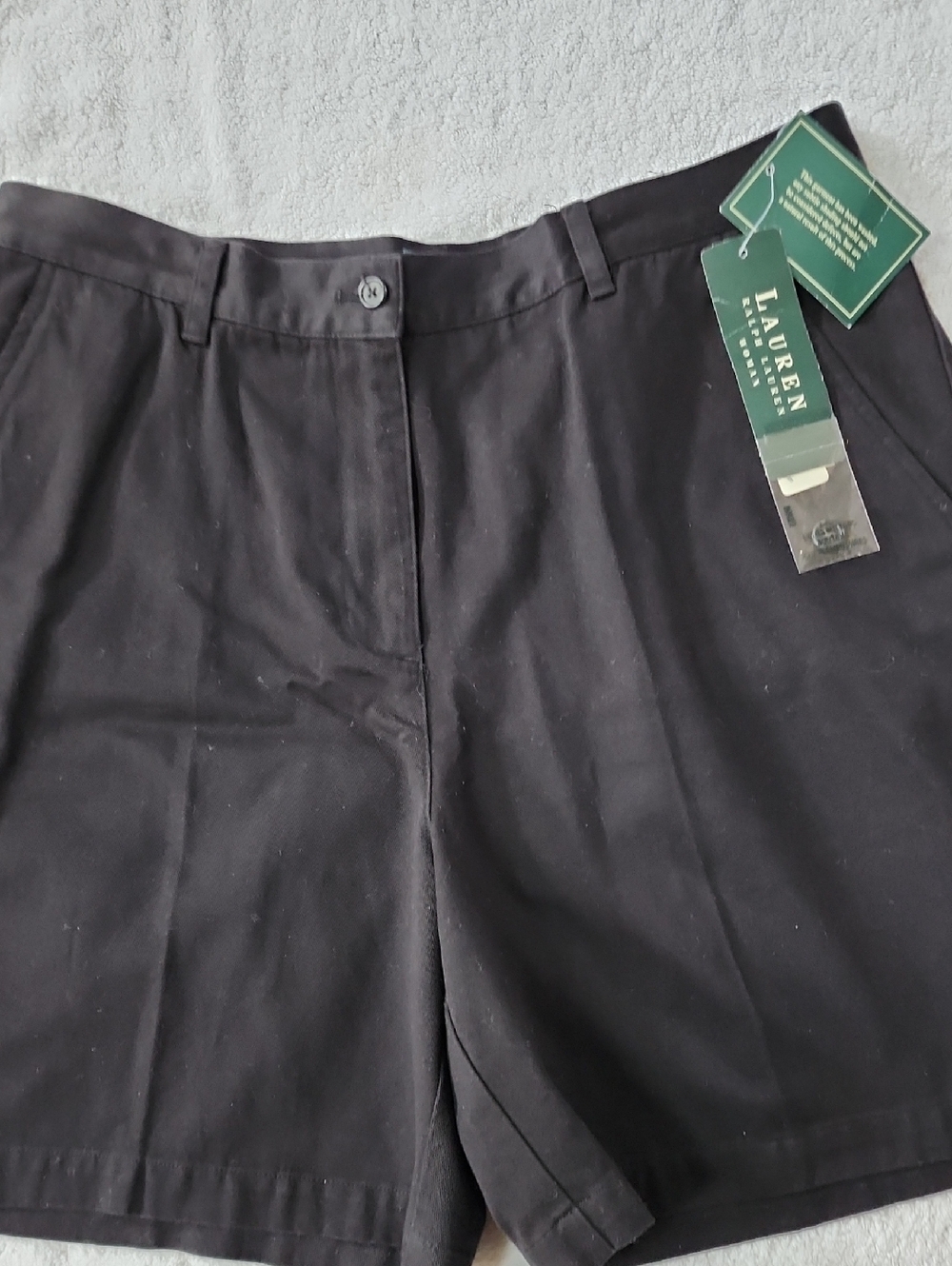 Lauren Ralph Lauren Women's Black Chino Shorts Size 14W New